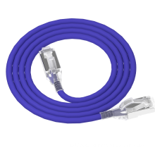 Component Level Compliant Slim Cat6a S/FTP 30AWG Patch Cable with OD: 4.5mm RJ45 to RJ45 Connector